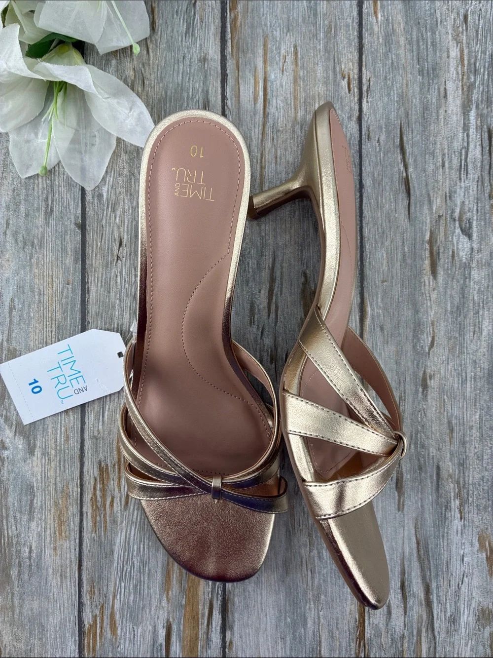 Women’s Kitten Heels Mike Sandals Shoes Size 10 - Picture 3 of 8